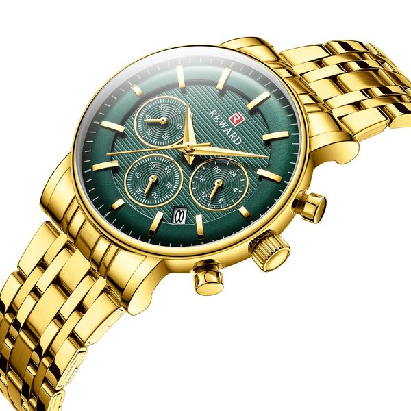 

ms reward steel belt multi function sports watch waterproof three eye six pin belt calendar cross-border selling female watch rd81006l, Slivery;brown