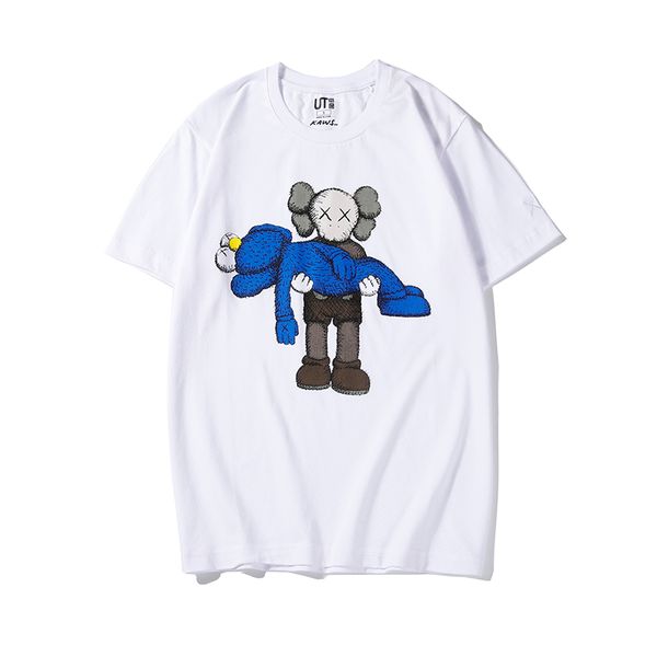 

2020 designer men's and women's t-shirt high-quality cotton round neck kaws joint beautiful cartoon white fashion short sleeve ing