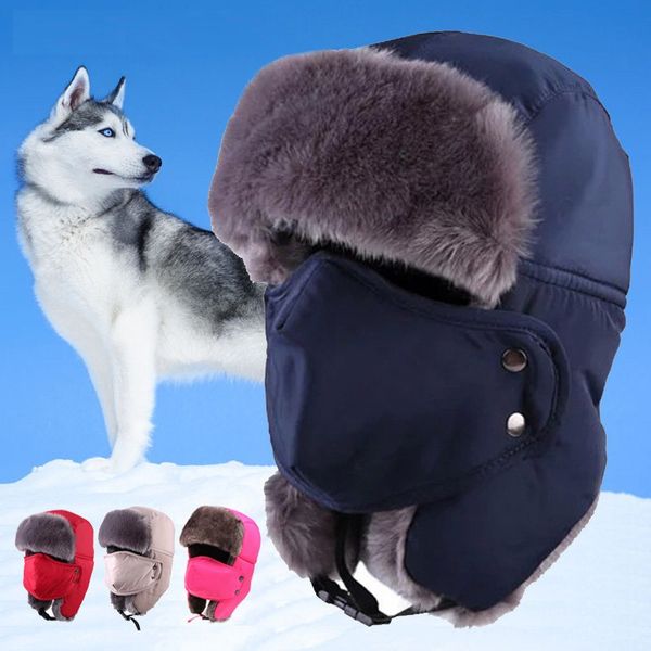 

jun jun.w outdoor windproof winter thermal skiing hats lei feng hiking russian caps with masks bomber for women men 6 colors, Black;white