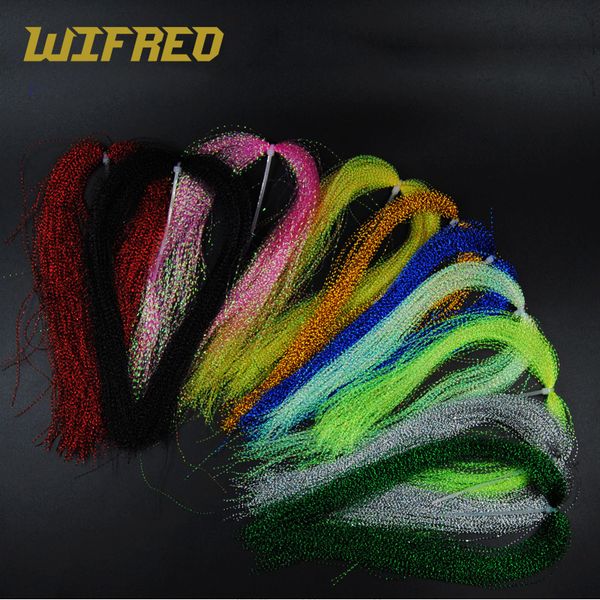

wifreo 10 packs krystal flashabou tinsels black chartreuse pearl pink color sabiki treble hook lure flash tying material