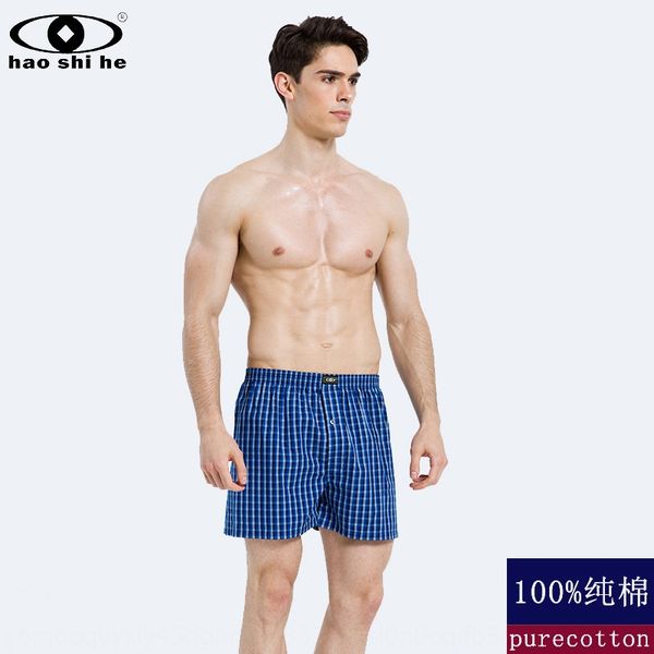 

haoshihe хорошие вещей и мужчины всего хлопок белья и шорты шорт дышащих клетчатые брюки комфортно все-хлопок мужского белья, Black;white