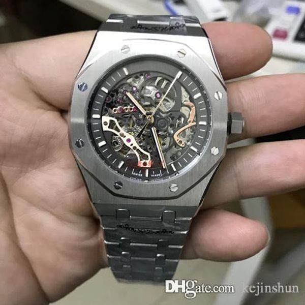 

Новый Топ Моды Royal Oak Мужские Часы Автоматические Механические Полный Полый Цифер