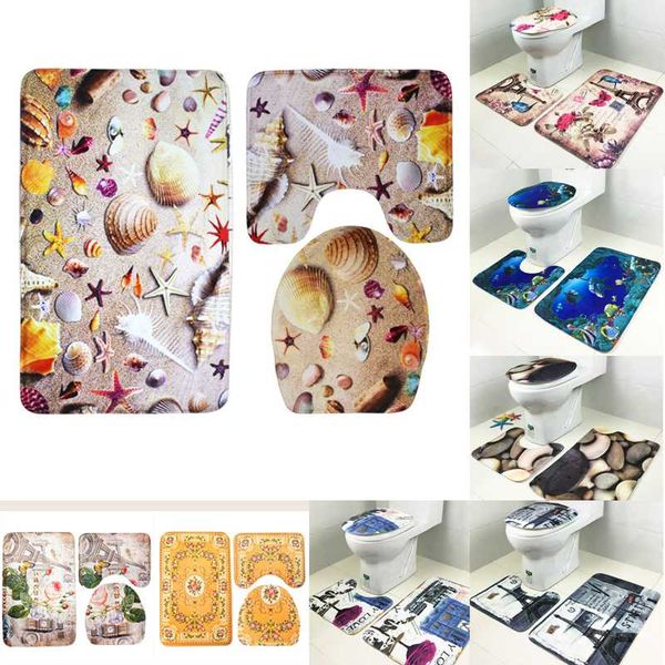 

3pcs/set bathroom mat set anti slip kitchen bath mat coral fleece floor mats washable bathroom toilet rug