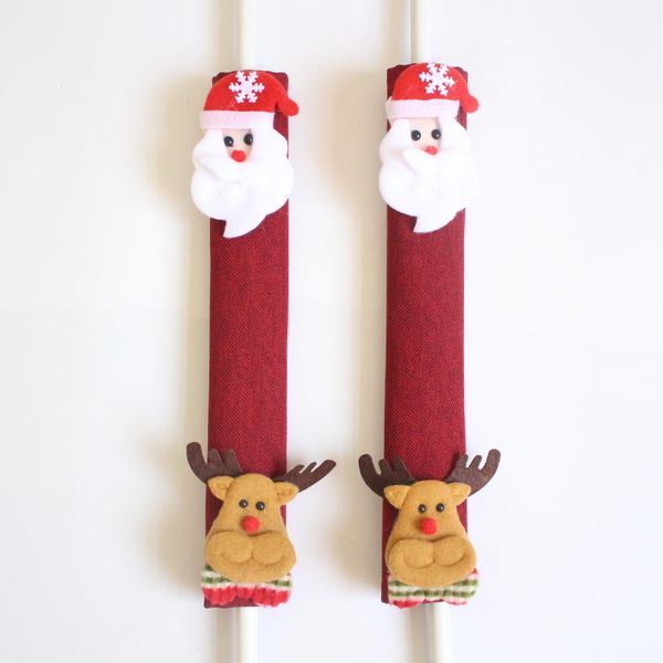 

1 pair christmas refrigerator gloves handle cover practical doorknob door handle cover double-door fridge gloves kitchen tools