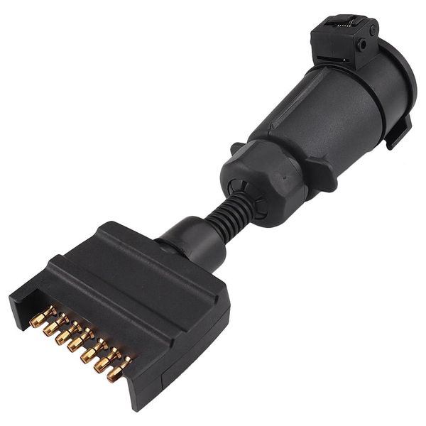 

car trailer adapter 7 pin flat male plug to 7 pin large roung female socket