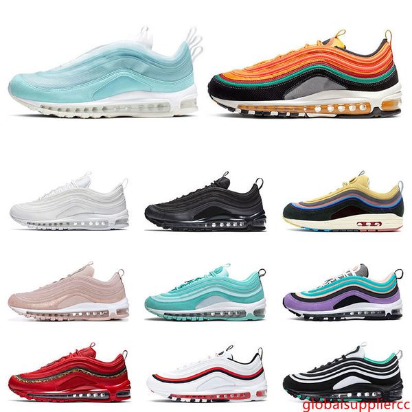 

new running shoes for men triple white black sunburst grape pink gym red silver bullet womens athletic trainer sports sneakers size 36-45