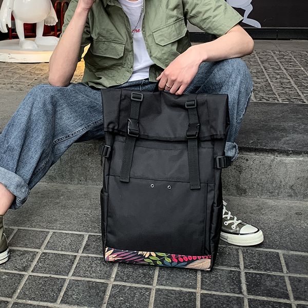

2019 college men casual trend street shooting large capacity college bate men lapbackpack outdoor travel bag mochila bookbag