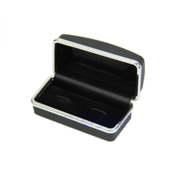 Caixas de jóias Preto Stainfinished Abotoaduras Cuff Links Box Caixas De Presente De Armazenamento Dispaly Titular DHL Fedex Frete Grátis