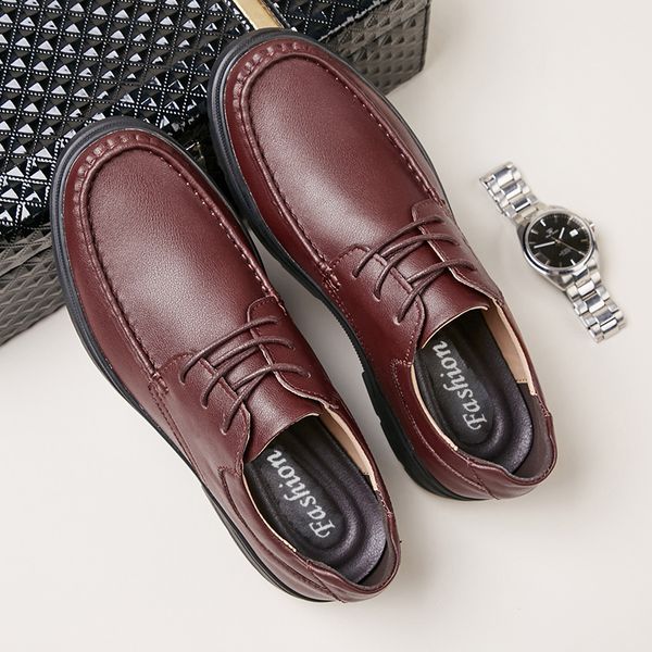 

new 2019 genuine leather shoes men flats fashion men's casual shoes brand man soft comfortable lace up black %7016