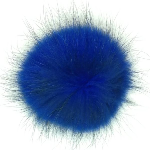 

pale khaki dyed large raccoon fur balls accessories for beanie hats customized colors available with metal snap button, Silver