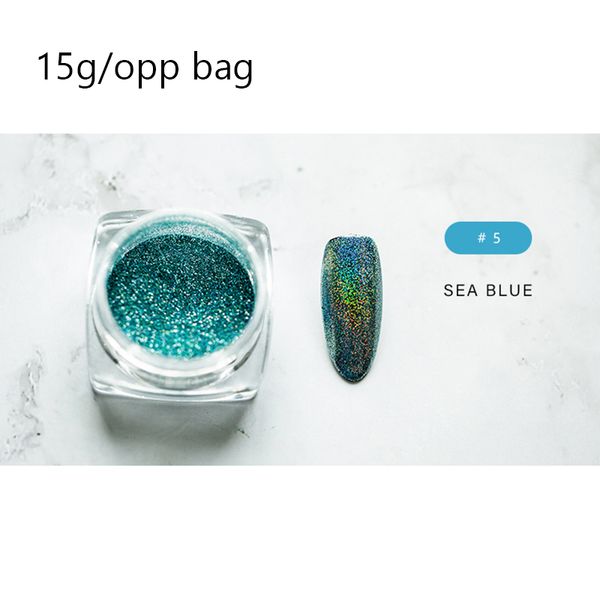 

new sea blue color laser glitters powder pigment nail glitter holographic shining dust nail powder art body for manicure nails, Silver;gold
