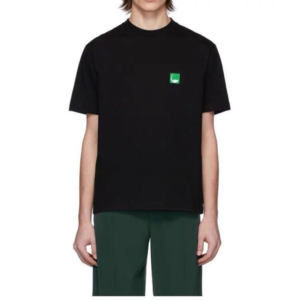 

20ss luxury european green leaf printing logo tee fashion cotton short sleeve couple women and men's designer t-shirt hfkytx033, White;black