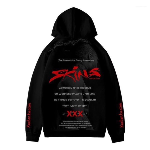 

с капюшоном повседневная хип-хоп рэп xxxtentacion кофты rip bad vibers мужчины толстовки весна, Black