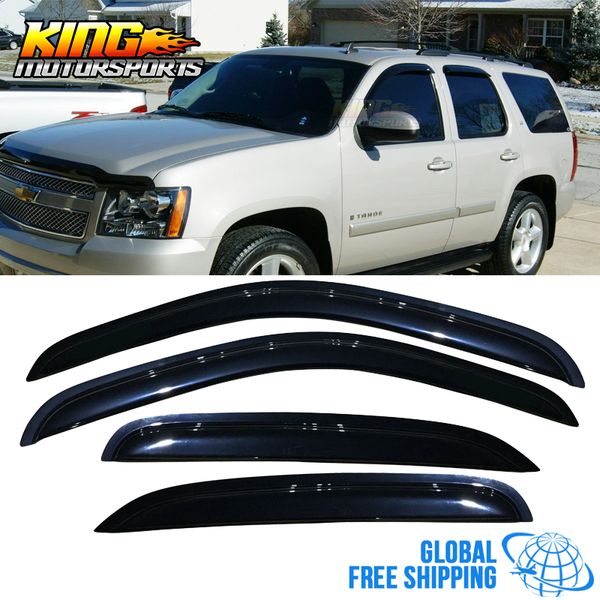 

fits 07-14 chevy tahoe gmc yukon acrylic window visors 4pc set global ing