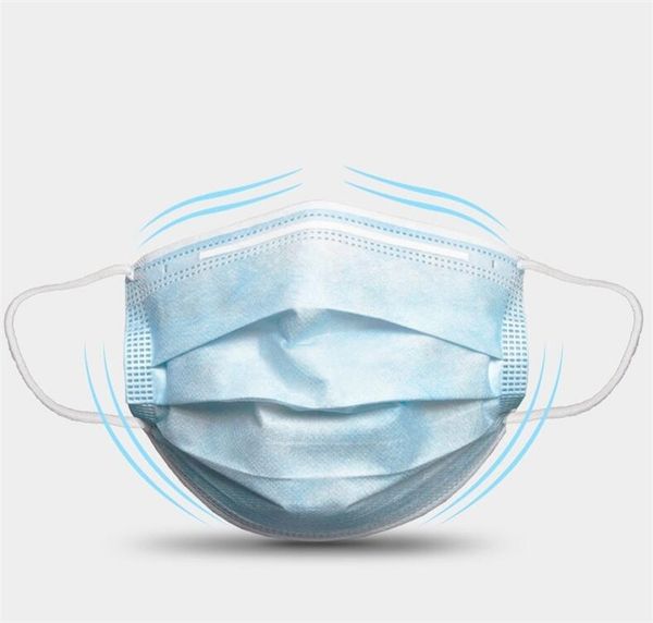 

mask facial protective masks in stock face 3 layers dustproof masks in 24 hours#661, Blue