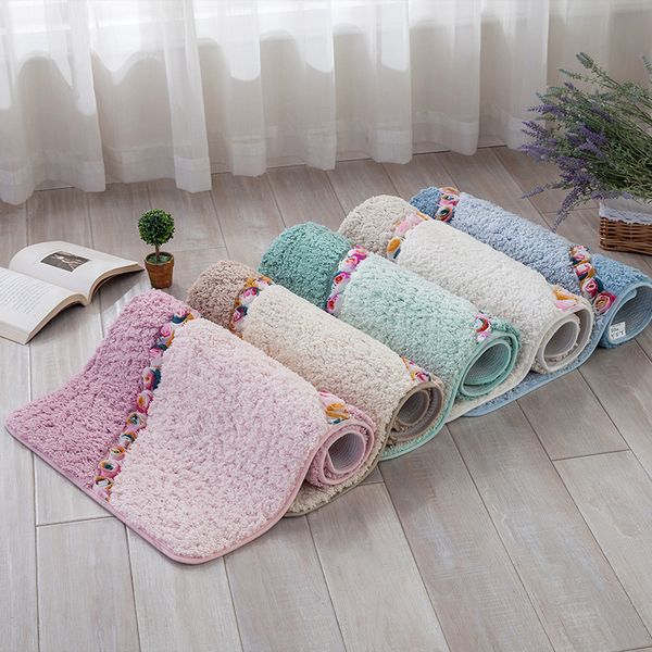 

large anti-slip bathroom mat flower pattern soft dining room carpet pads for home decor 5 colors kitchen rugs bedroom alfombra
