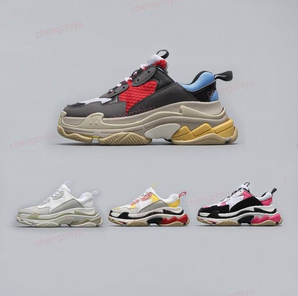 

2018 luxury triple-s designer low sneakers thick soles speed boots designer men women runner shoes custom brand sports casual shoes, Black