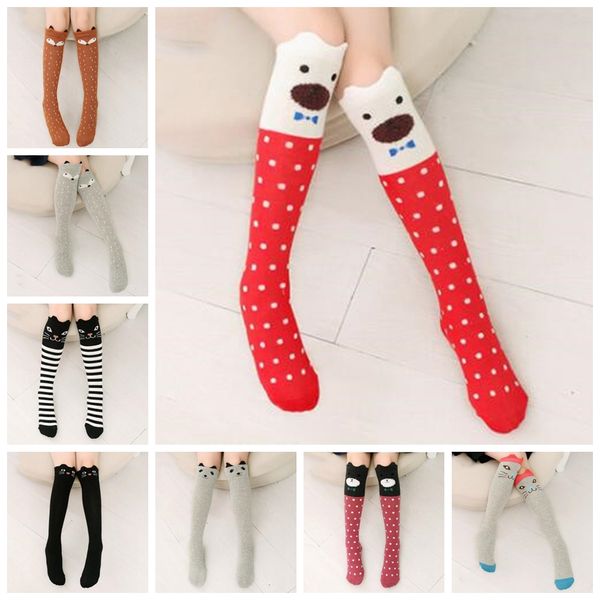 Girls Knee High Socks Fox Мультфильм Животные Чулки Принцесса Хлопок Длинные Носки Детские Мода Спортивные Леггинсы Нога Тепловые Колготки Носки D7141