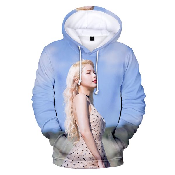 

new listing korea pure combination mamamoo fashion 3d hooded sweatshirt men and women casual printing men's 3d hooded sweatshirt, Black