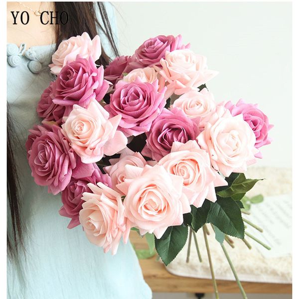 Acheter Pas Cher Séchées Yo Cho Fleurs Artificielles Roses Pivoine Fleurs En Soie Real Touch Roses Artificielles Rose Bouquet De Mariage Partie à La