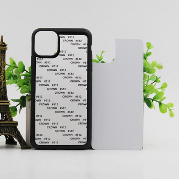 

blank 2d sublimation tpu+pc phone case cover for iphone 11 pro max 7 8 8plus x xs xr xs max with aluminum inserts
