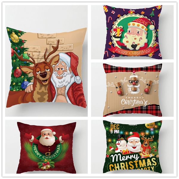 

santa claus and elk series pillow covers 12 style options super soft short plush pillowcase accept custom amazon explosion pillow covers