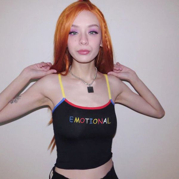 

сексуальные женские дизайнерские танки вышивка письмо рукавов женские твердые слинг камзолы мода стиль дамы повседневные танки, Black;white