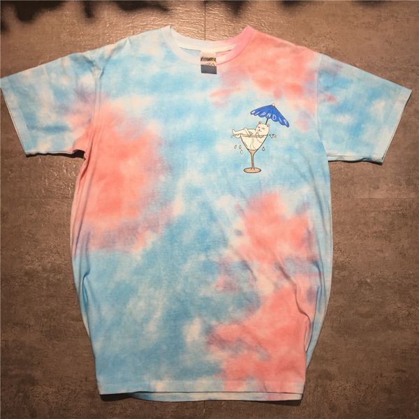 

Summer Ripndip Tops For Womens Fashion Designer Short Sleeve Loose Female Tshirts Contrast Color Casual Couple Tees