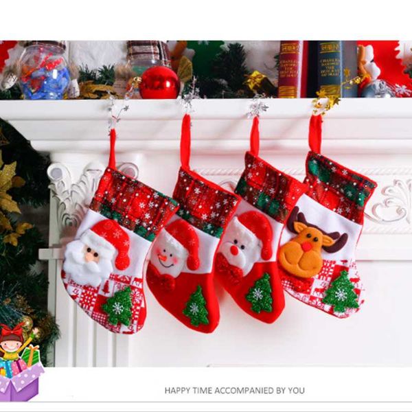 

3 pcs christmas stockings gifts cloth santa elk socks xmas gift bagfor children fireplace tree christmas decoration 5zdz672