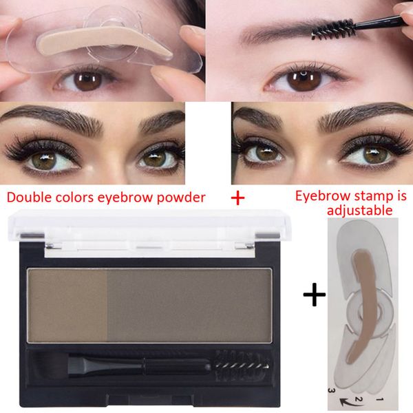 

dual colors quick makeup eyebrow powder seal waterproof eyebrow stamp long lasting eyebrow shadow set 3 natural shapes brow stamper