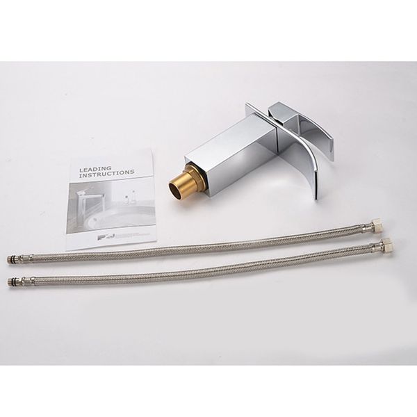 

new four-sided basin faucet wide mouth waterfall faucet bathroom basin and cold