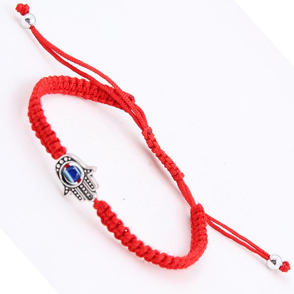 

fatima hand braided red string bracelet women handmade rope thread evil eye bracelet female jewelry, Golden;silver