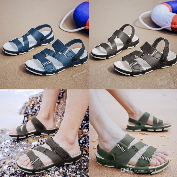 

wholesale designer luxury slippers transparent flip flops for men causal shoes leisure sandals summer outdoor water beach sandals, Black