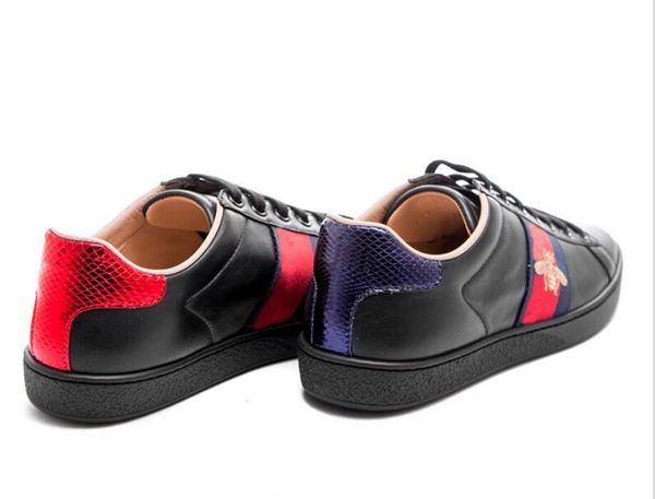 

new arrival fashion men women casual shoes luxury designer sneakers shoes genuine leather bee embroidered, Black
