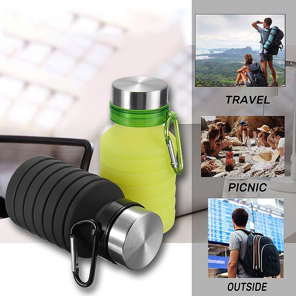 

outdoor travel sports folding silicone water bottle kettle cup