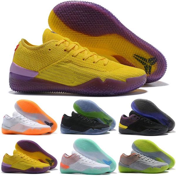 

new 2019 kobe 360 ad nxt yellow orange strike derozan outdoor shoes quality mens trainers wolf grey purple sneakers size 7-12 a
