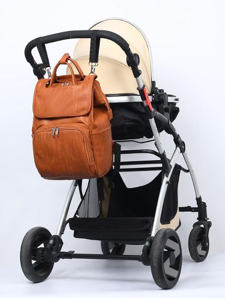 

new pu mummy bag baby diaper bag mother outdoor travel backpack fashion maternity trailer