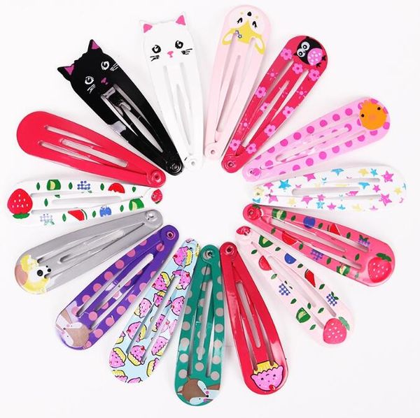 Children Snap Hair Clips Barrettes Girls Cute Hairpins Colorful