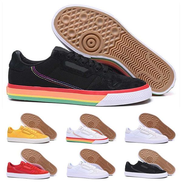 

new 2020 continental vulc 2.0 skate board shoe men women yellow black white red rainbow fashion outdoor sneakers size 36-44
