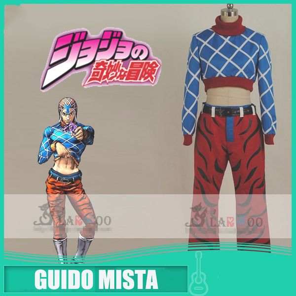 

anime jojo's bizarre adventure guido mista gothic fashion uniform cosplay costume halloween full set any size ing, Black