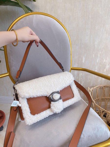 

fall/winter new women's handbags designer luxury shoulder bag lamb wool shoulder strap fashion joker large capacity
