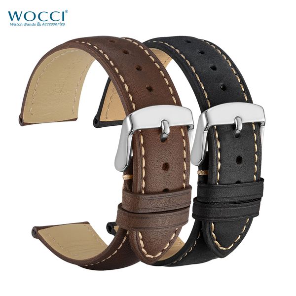 

Ремешки для часов из натуральной кожи WOCCI Vinatge Style Crazy Horse Ремешки для часов Коричне