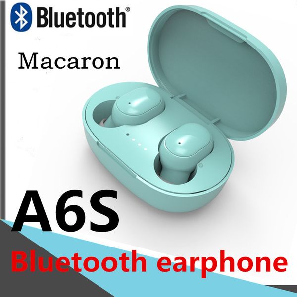 

a6s cell phone earphones wireless bluetooth earphone multicolor headset in-ear sports headphone bluetooth call singing noise cancelling dhl