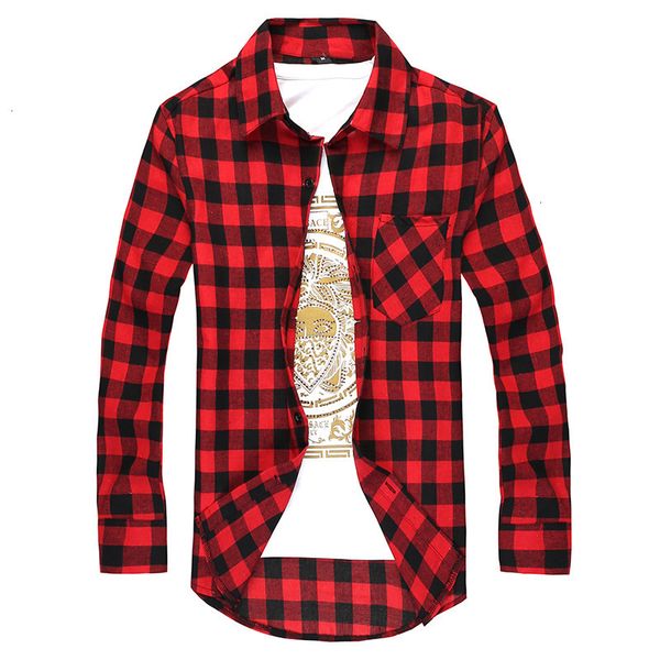 

mannen plaid shirt camisas sociale 2019 herfst mannen mode plaid lange mouwen mannelijke button down casual controleren shirt, White;black