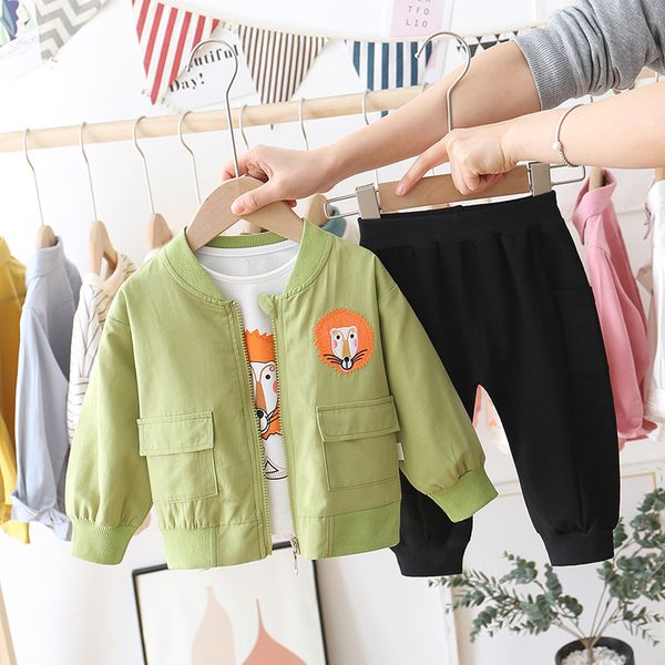 

2020 kids spring and autumn animal clothes 3 pieces for boys and girls 6m-6 years t200413, White