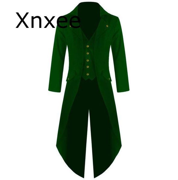 

men's coat tailcoat jacket gothic frock coat uniform costume party outwear fashion long coat men, White;black