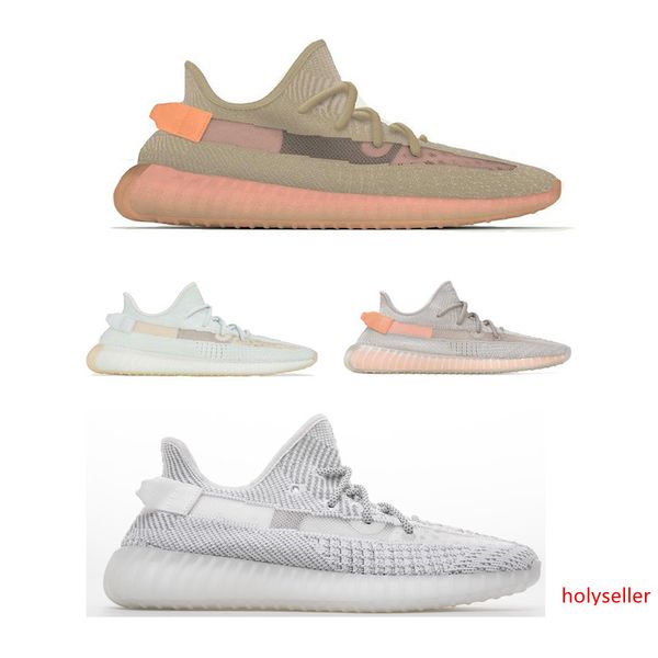 

2019 new v2 3m reflective static clay true form hyperspace white black white bred mens running shoes kanye west women fashion sport sneakers