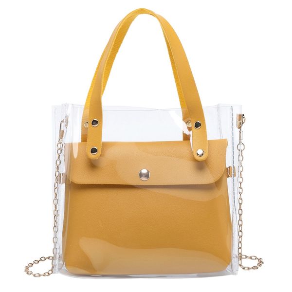 

transparent small square bag shoulder diagonal package ladies jelly package fresh packet
