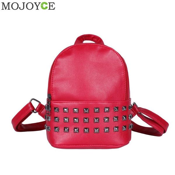 

small women backpacks rivet zipper pu leather student backpack women pu leather casual girls shoulder schoolbags backpack