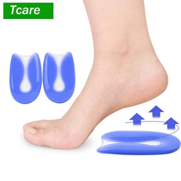

new design shoes accessories 1 pair gel heel cup heel support pad for plantar fasciitis pain u shape, Black